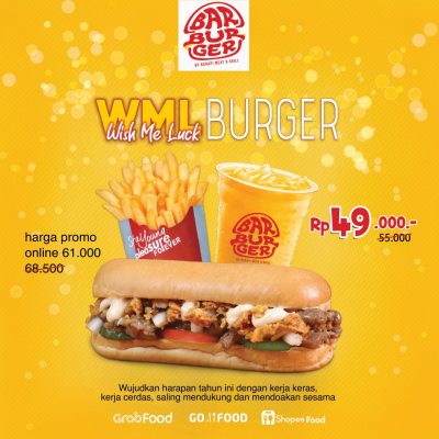 promo Wish Me Luck Burger Enak murah halal restoran burger jakarta barburger by barapi